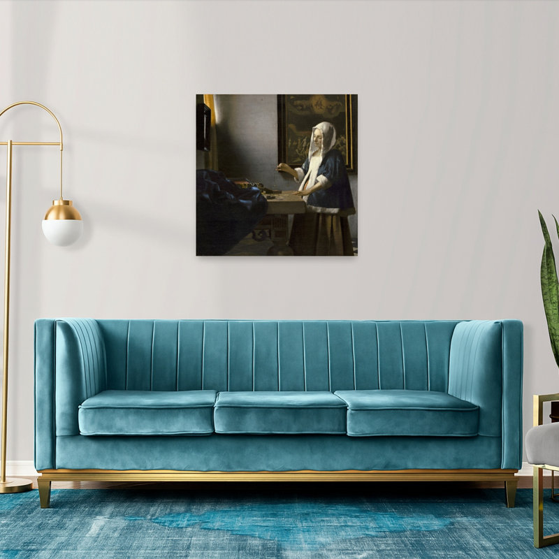 Femme tenant un équilibre, impression d'art mural classique contemporain, H 36 po x l 36 po