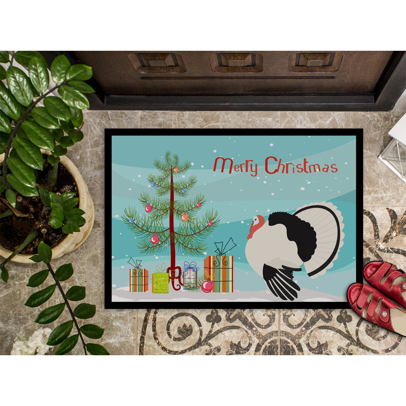 Claire Non-Slip Christmas Outdoor Doormat, Rectangle 1'6 x 2'3"