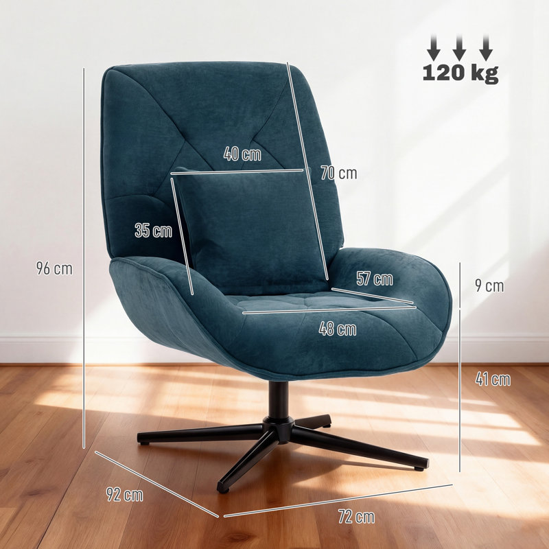 Upholstered Swivel Armchair, Green