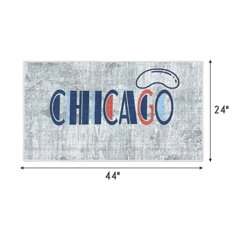 Tapis gris / bleu en coton