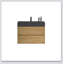 Meuble-lavabo mural 30 po en chêne naturel avec lavabo, grand meuble-lavabo flottant mural