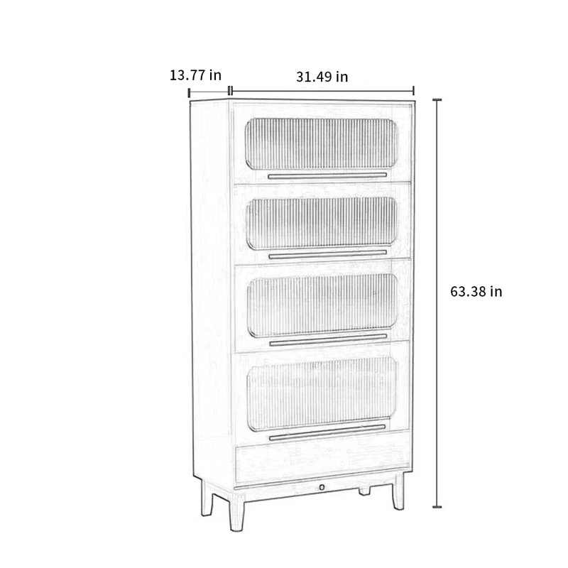 Barister Storage Bookcase, 63.38" H x 31.49" W x 13.77" D