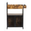 Chariot de salon à 3 niveaux, chariot de coiffeur avec armoire, supports de sécheuse, station de charge, salle de bain Spa Salon, brun rustique
