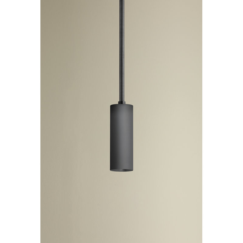 Luxe 1 - Light LED Pendant, 17 W, Satin Black, 56" H x 2.5" W x 2.5" D