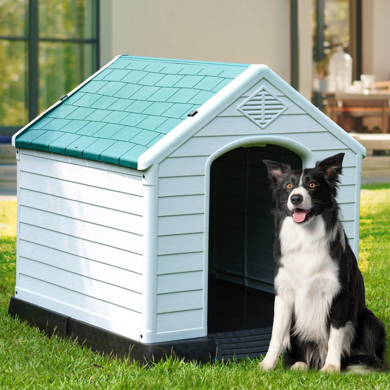 Niche pour chien Shelia, Bleu / blanc / noir, H 28 po x l 26 po x P 28,5 po