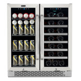 Whynter 30'' width 33 Bottle and 112 Can Dual Zone Built-In Wine & Beverage Refrigerator