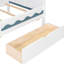Twin Bunk Bed With House, Drawer, And Led, Bold Color Contrast, Wave - Side, White Style, For 'S Bedrooms Enchanting Style Top, Staircase Storage, Led Lighting, Side Panel, Suitable Shared