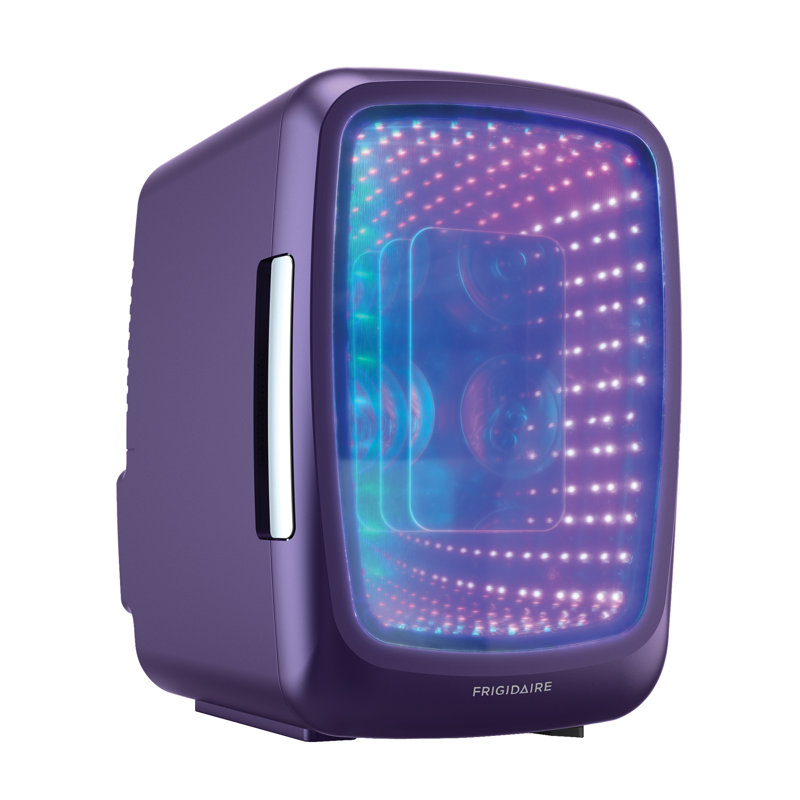 6-Can Retro Gaming Light-Up Portable Beverage Mini Fridge, Purple