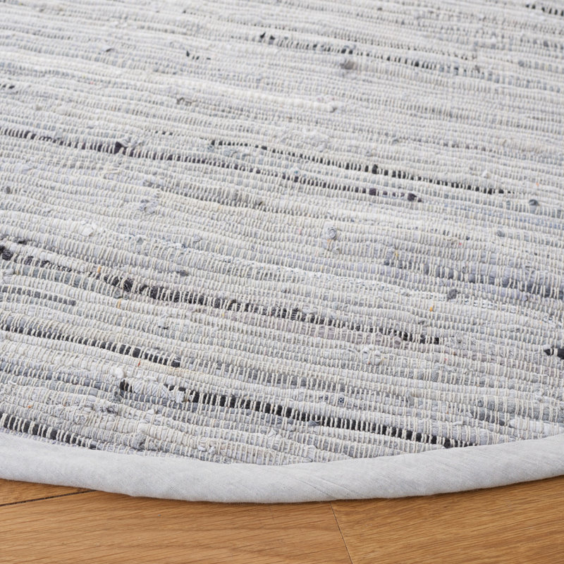Tapis abstrait en coton tissé à la main Wincanton, Rond 5 pi