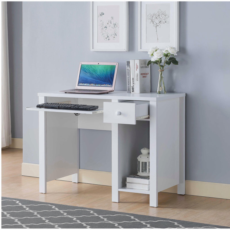 Bureau étudiant Bureau à domicile Bureau compact l 39 po Bureau d'écriture Bureau d'ordinateur portable Blanc