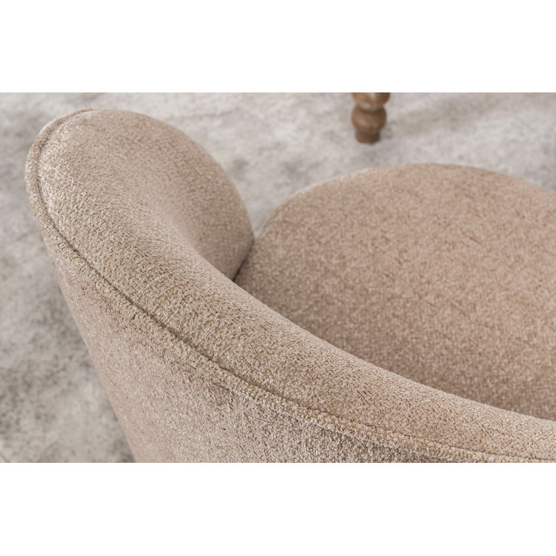 Tabouret de coiffeuse pivotant rembourré, Tanné