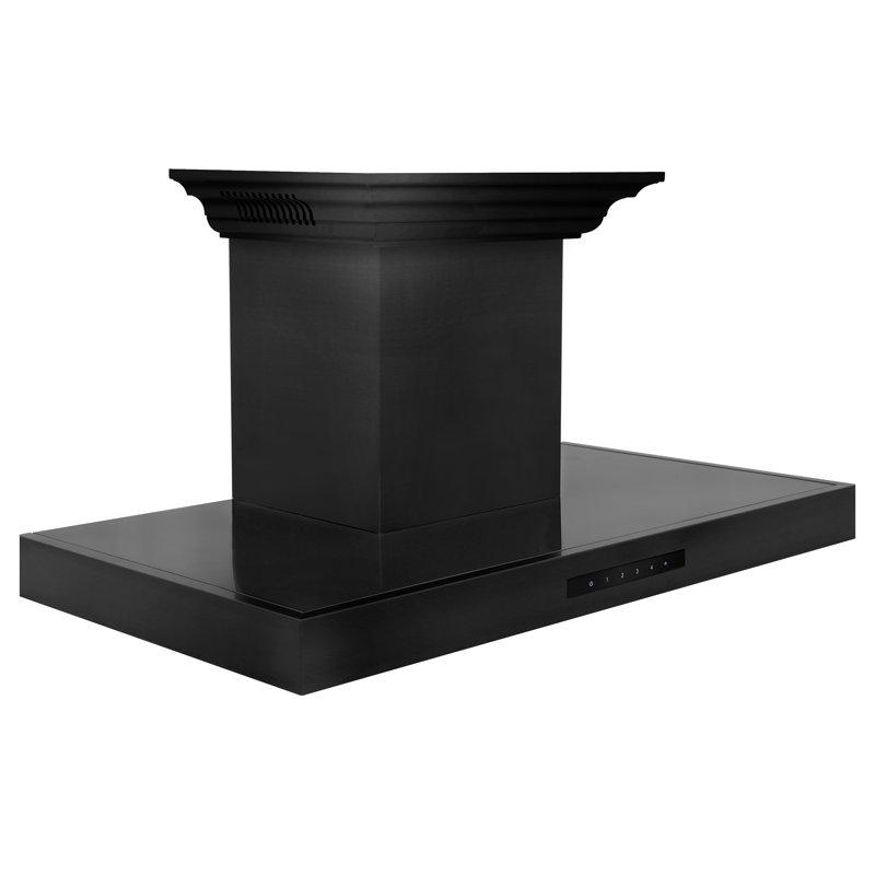 30 In. Zline Crownsound™ducted Vent Wall Mount Range Hood with Built-in Bluetooth Speakers, Black Stainless Steel, 36"
