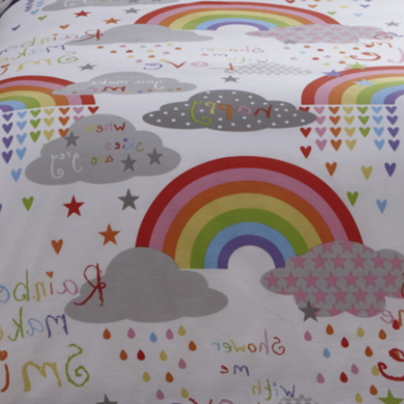 Hermosillo Clouds Rainbows Duvet Cover Set, Double - 2 Standard Pillowcases