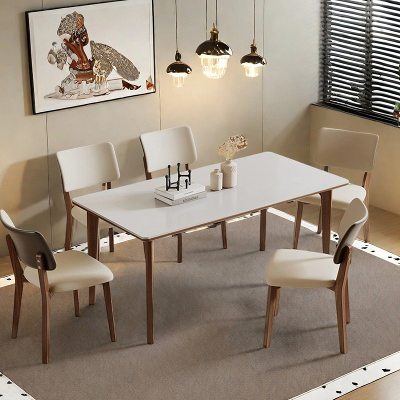 Simple style thick desktop dining table, 29.53"H x 70.87"L x 31.5"W