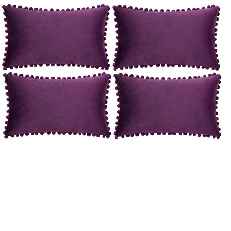 Housse de coussin en velours, Mauve, Housse de coussin seulement - sans coussin, 14 po x 20 po
