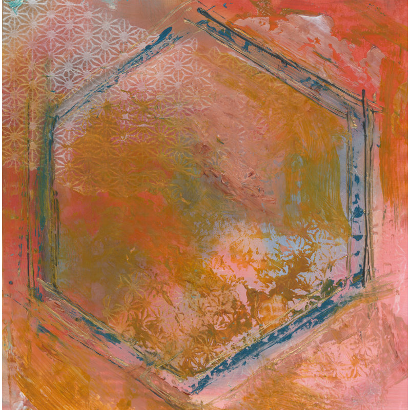 Hexagon Abstract - Wrapped Canvas Painting, 122cm H x 122cm W
