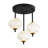 3-Light Oval Acrylic Dimmable LED Semi-Flush Mount