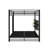 Metal Queen Over Queen Bunk Bed With Storage Cabinets And LED