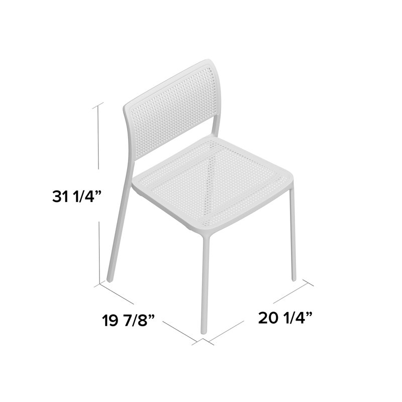 Audrey 18.11'' H Stacking Side Chair, White, White Painted Steel