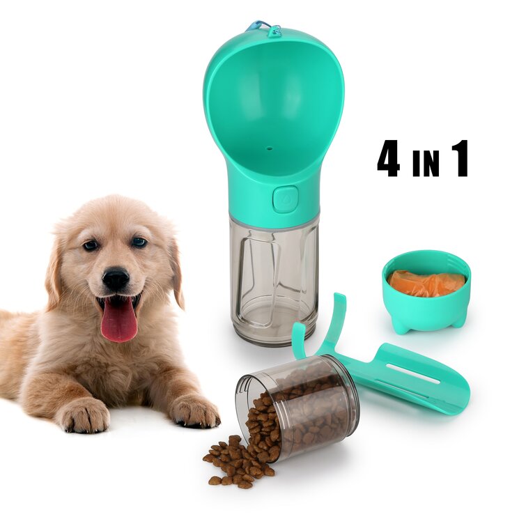 3 in 1 Portable Dog Water Bottle Multi-functional Pet Water Dispens