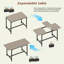 Ensemble de salle à manger extensible pour 4 à 8 personnes avec 2 bancs et 2 tabourets, conception peu encombrante-130147590