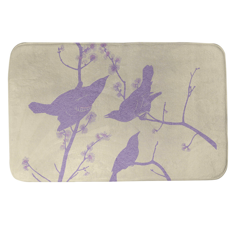Tapis pour salle de bain starling à oreilles, l 17 po x L 24 po, Mauve / beige