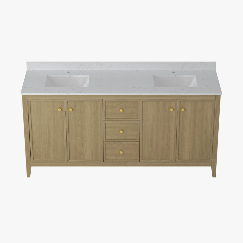 Armoire de salle de bain 72 ", armoire de salle de bain murale avec double vasque, 72"