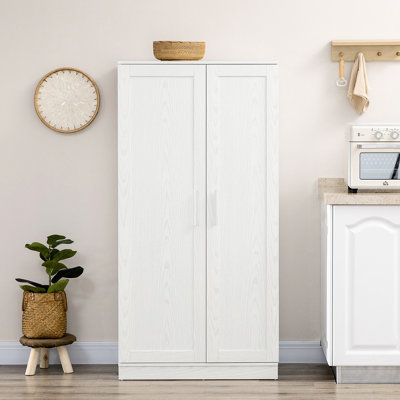 Kitchen Pantry Cabinet, 14, 2 Doors, Adjustable Shelves, White, Fits Living Room & Dining 2-Door 14 Pantry, Makes Rooms More Attractive
