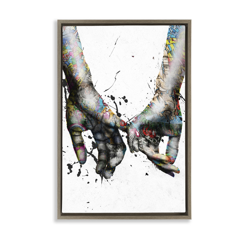 Toile flottante encadrée «Modern Splash» par Reinders, Cadre flottant orme Montalcino, H 31 po x l 21 po