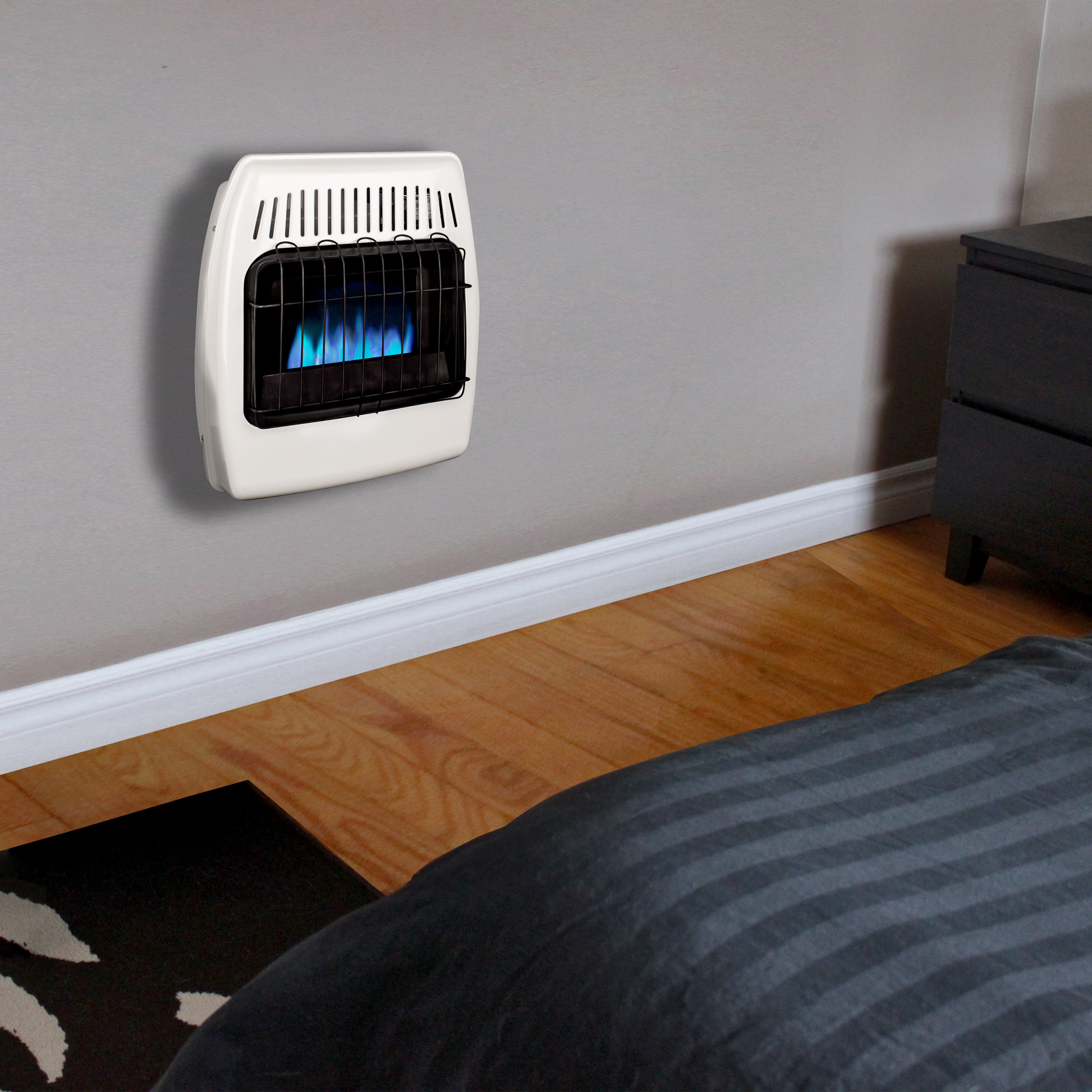 Wall Mounted Space Heater With Thermostat Dyna-Glo 10000 BTU Wall Mounted Space Heater with Adjustable Thermostat