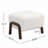 Boucle Upholstered Ottoman, Wooden Legs