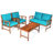 Aisling Acacia 4 - Person Patio Conversation Set with Cushions-1903972566