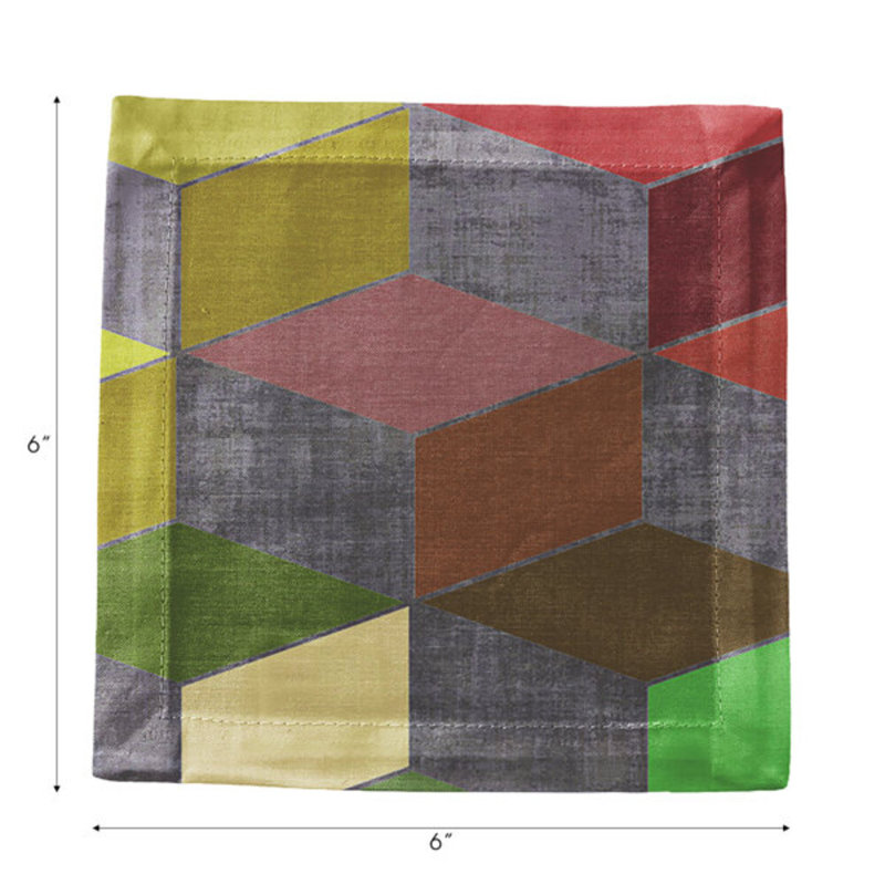 Modern Steps Cotton Sateen Cocktail Napkins, Winter