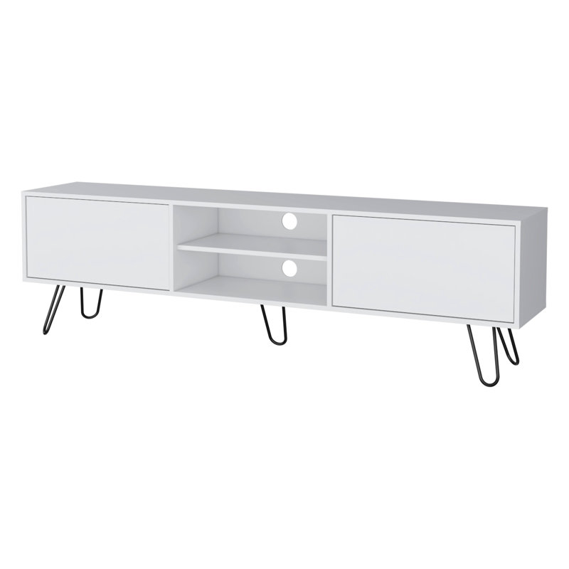 Contemporary White Tv Rack For 55" - Sleek Exterior & Practical Interior Elegant Stand Drawer Storage Modern Appearance
