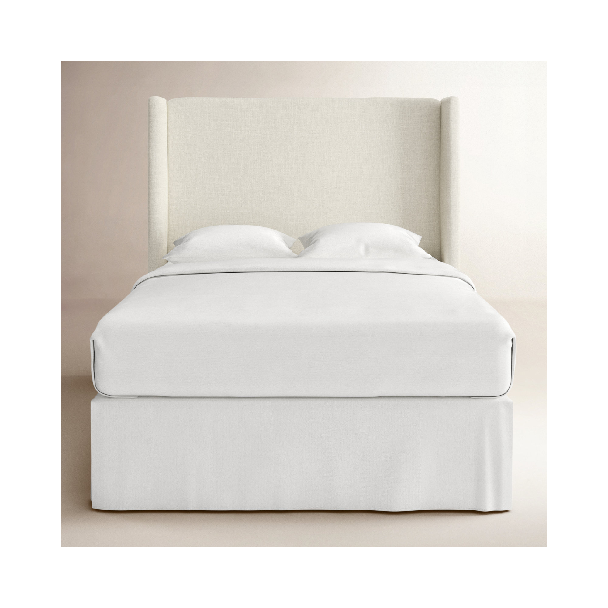 Tilly Upholstered Headboard, Full, Zuma White Textured Linen