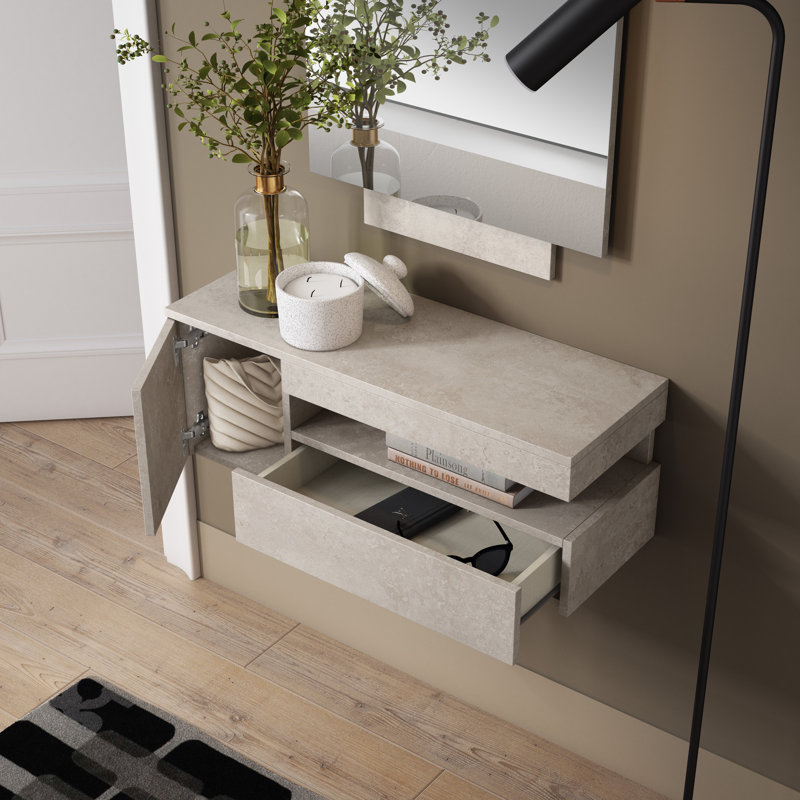 Lindo 2 Piece Floating Shelf, Cream