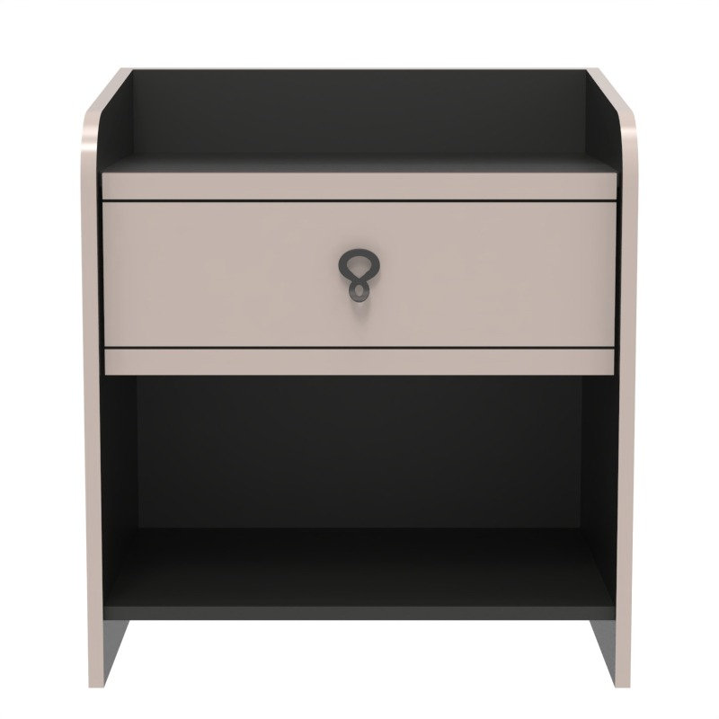 Elysian Modern 23.4" H 1 Drawer Nightstand With Open Shelf (Set Of 2)