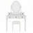 Vintage Vanity Makeup Table and Cushioned Stool Set with Velvet Fabric Lining 5 Drawers-178898766