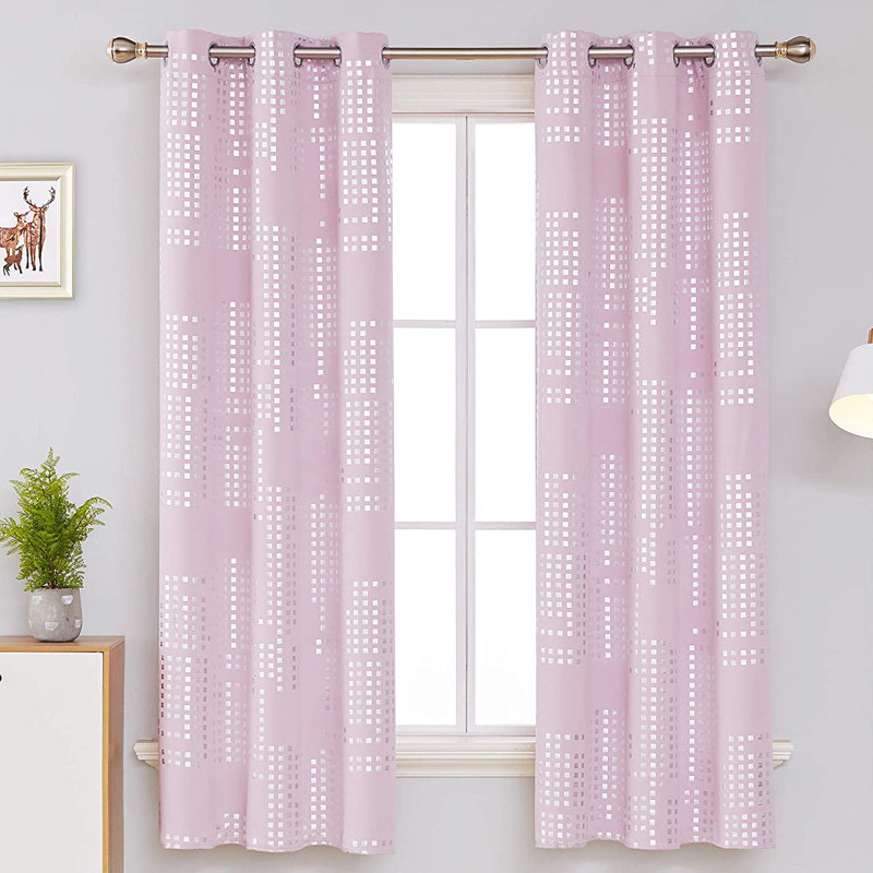 Carmacmoin Room Darkening Curtain Pair, Light Pink, 38" W x 72" L