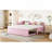 Twin Size Upholstered L-Shaped Upholstered Daybed With Pop Up Trundle, Pink-934393630