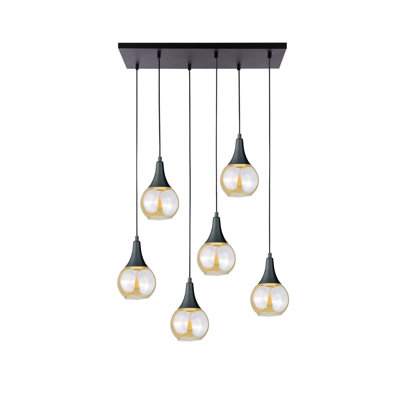 Olin - Light Clear Black Kitchen Island Pendant