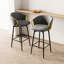 Chaises de bar pivotantes en velours de 4, confortables et élégantes, faciles à assembler, pour le bar, le restaurant, la salle à manger, le bureau, les tabourets noirs / gris à 360 °, les sièges, pour nettoyer,-695815386-695815387-695815383