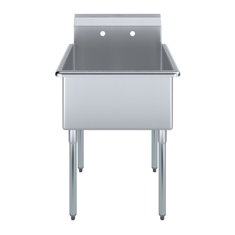 Évier utilitaire en acier inoxydable 27 po x 27 1/2 po Bol 24 po x 24 po x 13 po
