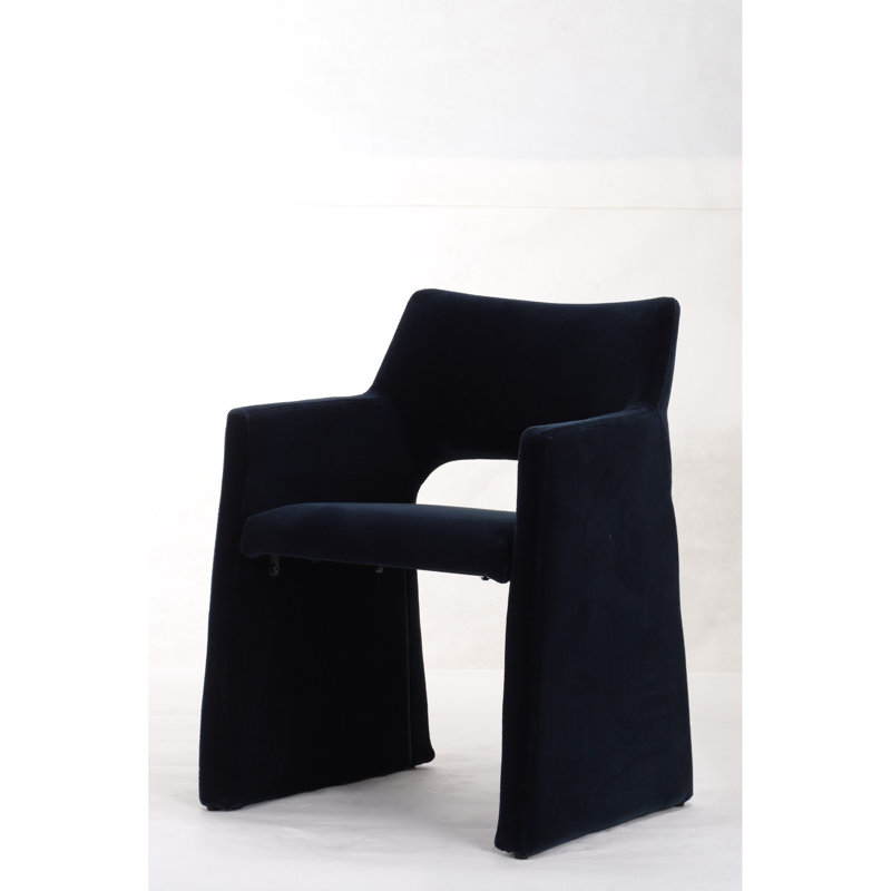 Chaises de salle à manger rembourrées en faux mohair 2 pièces 31 po 2 pièces, Blue, Blue