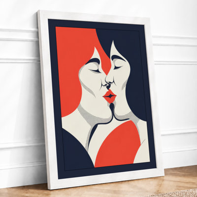 Two Faces in Profile Modern 1 Piece Single Picture Frame Wall Art