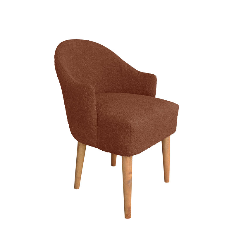 50cm H Polyester Blend Upholstered Slat Back Armchair, Foxy