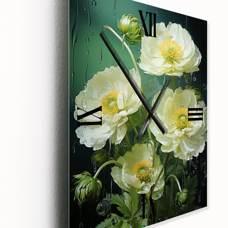 Green Buttercups Realistic Radiance I - Horloges murales Buttercups, Petit