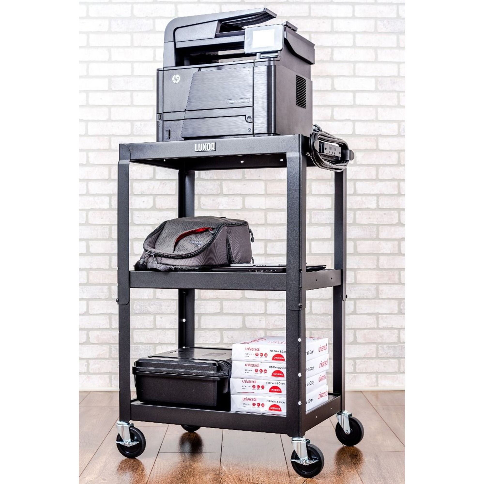 Uline Flat Shelf Utility Cart - 44 x 25 x 33, Black