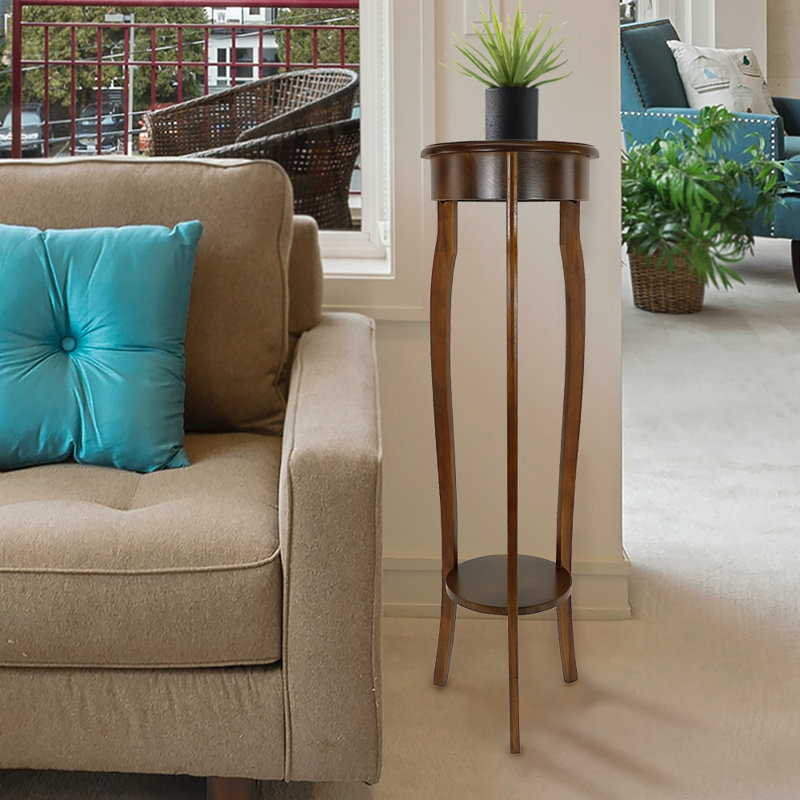 Solid Wood End Table, 39.5" H x 11.5" W x 11.5" D
