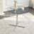 Round Glass Top Metal Base Dining Table-1320703664